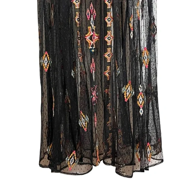 Sundance Dreamy Destinations Black Swiss Dot Embroidered Maxi Boho Dress — XL - Picture 4 of 14